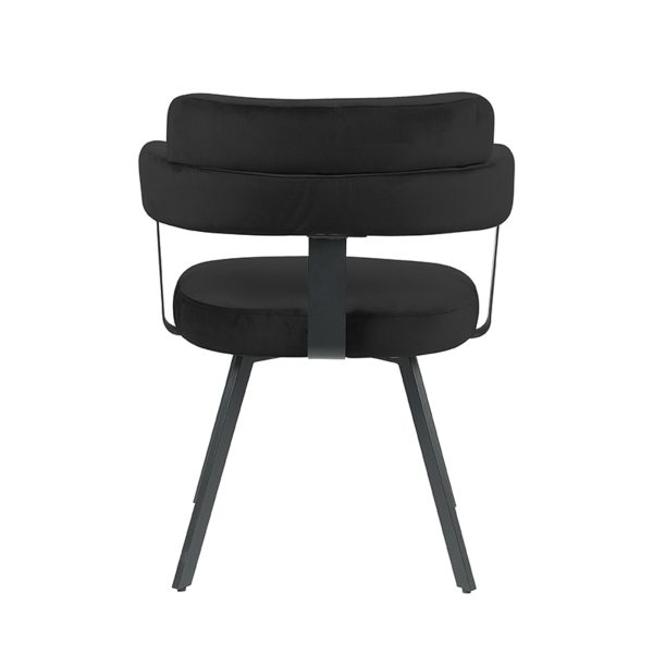 LABEL51 Eetkamerstoel Bardio - Zwart - Fluweel - Black Frame - Afbeelding 4