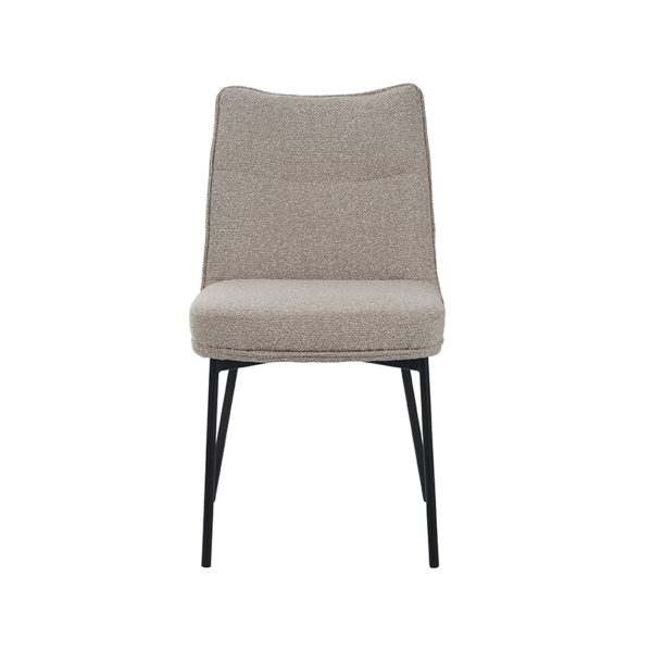 LABEL51 Eetkamerstoel Lennon - Naturel - Boucle - Black Frame - Afbeelding 2