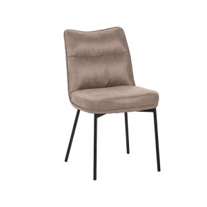 LABEL51 Eetkamerstoel Lennon - Taupe - Micro Suede - Black Frame