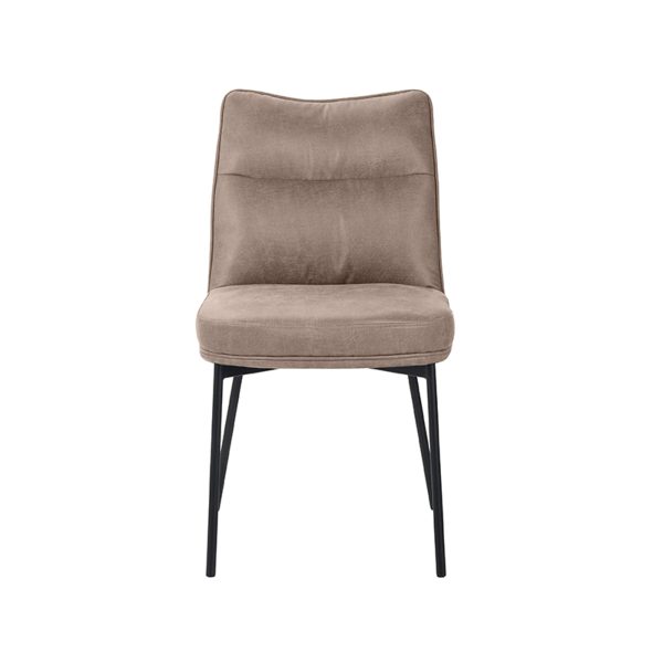 LABEL51 Eetkamerstoel Lennon - Taupe - Micro Suede - Black Frame - Afbeelding 2