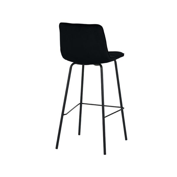 LABEL51 Barkruk Bistro - Zwart - Fluweel - Zithoogte 78 - Afbeelding 4
