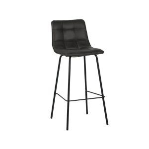 LABEL51 Barkruk Bistro - Antraciet - Micro Suede - Zithoogte 78