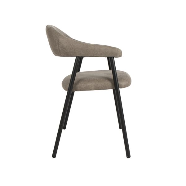 LABEL51 Eetkamerstoel Amaze - Taupe - Micro Suede - Black Frame - Afbeelding 3