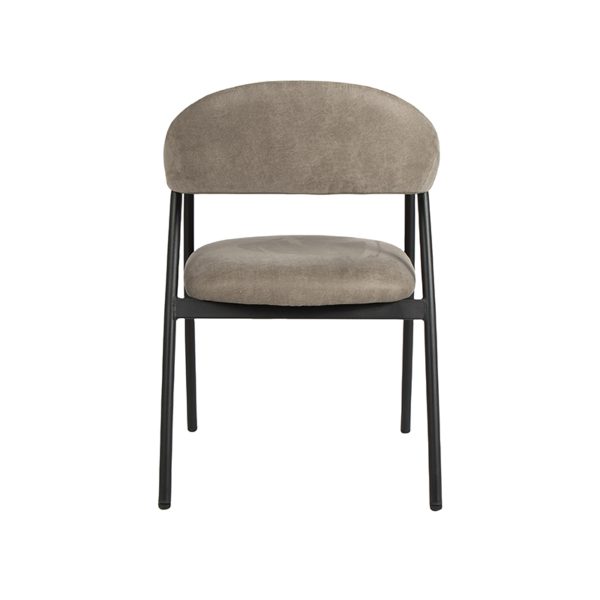 LABEL51 Eetkamerstoel Amaze - Taupe - Micro Suede - Black Frame - Afbeelding 5