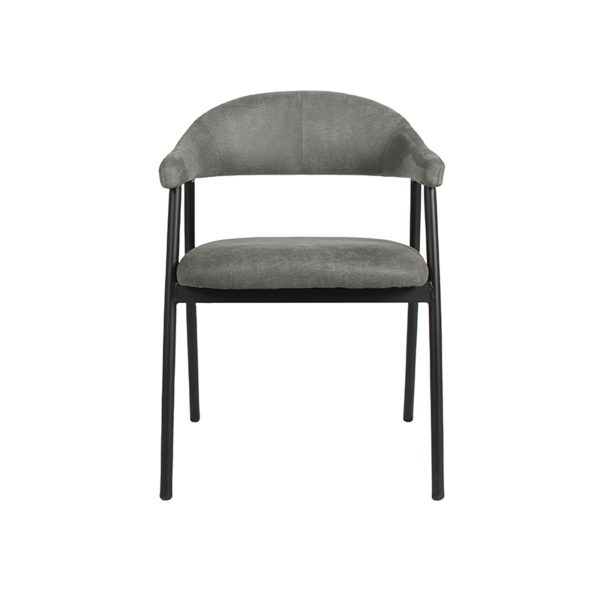 LABEL51 Eetkamerstoel Amaze - Antraciet - Micro Suede - Black Frame - Afbeelding 3
