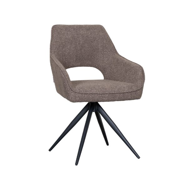 LABEL51 Eetkamerstoel Finley - Bruin - Boucle - Black Frame - Afbeelding 3