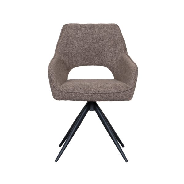 LABEL51 Eetkamerstoel Finley - Bruin - Boucle - Black Frame - Afbeelding 4