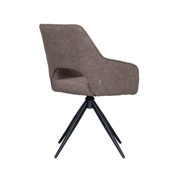 LABEL51 Eetkamerstoel Finley - Bruin - Boucle - Black Frame - Afbeelding 6