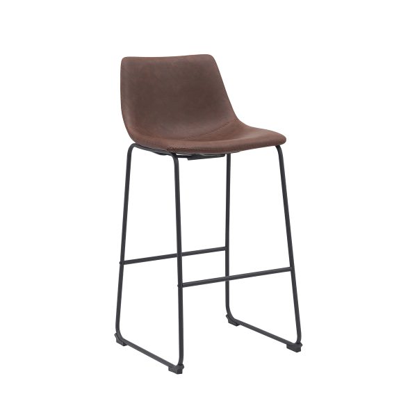 LABEL51 Barkruk Risto - Bruin - PU-Leder - Zithoogte 75 - Afbeelding 2