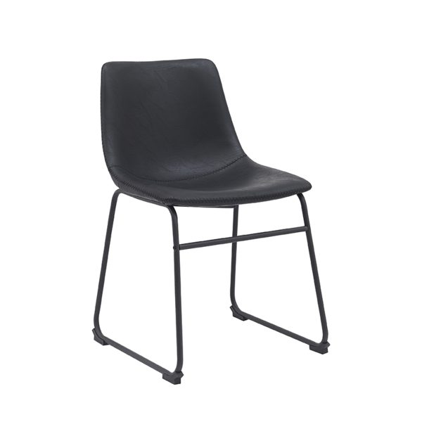 LABEL51 Eetkamerstoel Risto - Zwart - PU-Leder - Black Frame - Afbeelding 2