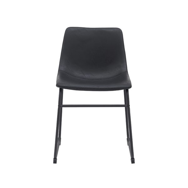 LABEL51 Eetkamerstoel Risto - Zwart - PU-Leder - Black Frame - Afbeelding 3