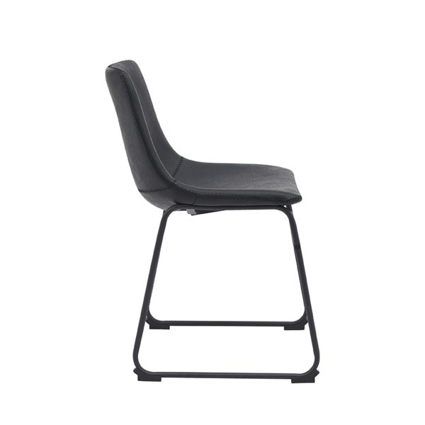 LABEL51 Eetkamerstoel Risto - Zwart - PU-Leder - Black Frame - Afbeelding 4