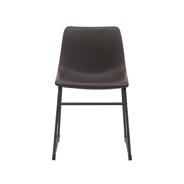 LABEL51 Eetkamerstoel Risto - Donkerbruin - PU-Leder - Black Frame - Afbeelding 2