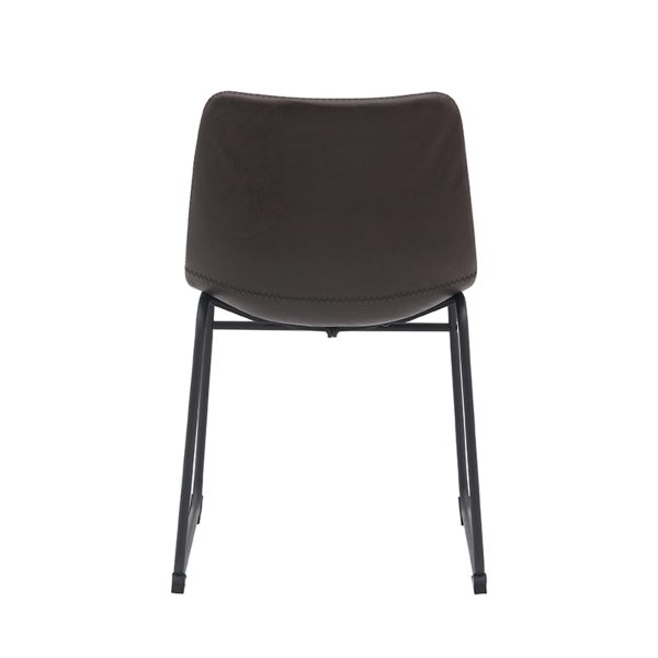 LABEL51 Eetkamerstoel Risto - Donkerbruin - PU-Leder - Black Frame - Afbeelding 4
