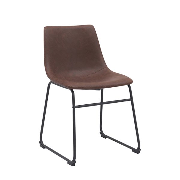 LABEL51 Eetkamerstoel Risto - Bruin - PU-Leder - Black Frame - Afbeelding 2