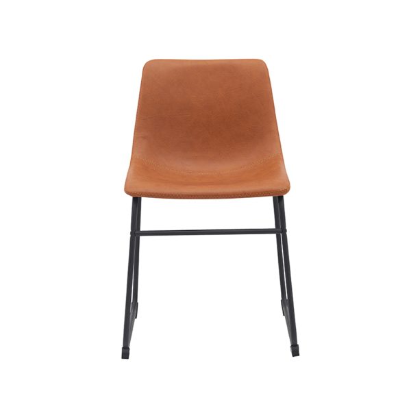 LABEL51 Eetkamerstoel Risto - Cognac - PU-Leder - Black Frame - Afbeelding 2