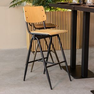 LABEL51 Barkruk Solid - Naturel - Hout - Zithoogte 86
