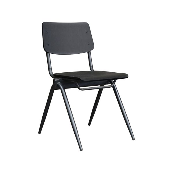 LABEL51 Eetkamerstoel Solid - Zwart - Hout - Black Frame - Afbeelding 2