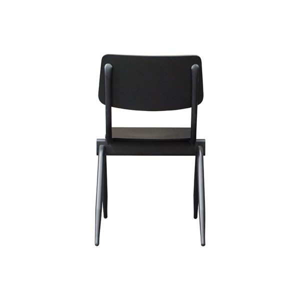 LABEL51 Eetkamerstoel Solid - Zwart - Hout - Black Frame - Afbeelding 5