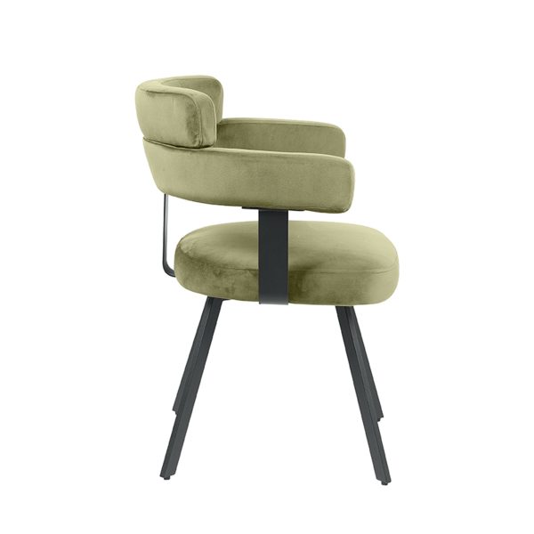 LABEL51 Eetkamerstoel Bardio - Hunter - Fluweel - Black Frame - Afbeelding 3