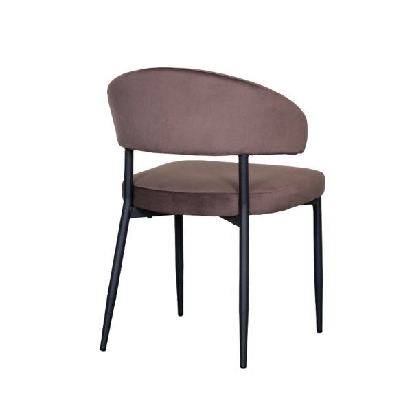 LABEL51 Eetkamerstoel Bliss - Taupe - Fluweel - Black Frame - Afbeelding 5