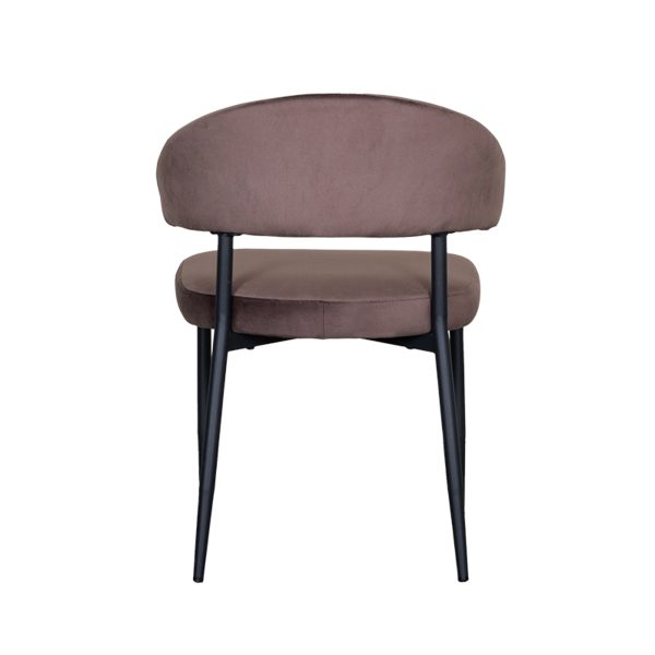 LABEL51 Eetkamerstoel Bliss - Taupe - Fluweel - Black Frame - Afbeelding 6