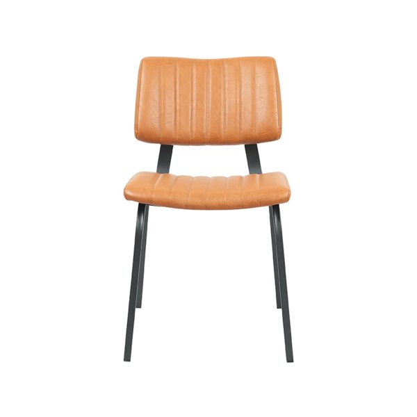 LABEL51 Eetkamerstoel Gusto - Cognac - PU-Leder - Black Frame - Afbeelding 3