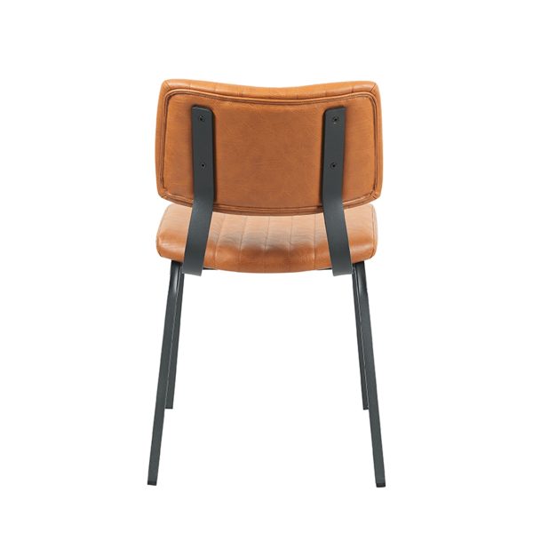 LABEL51 Eetkamerstoel Gusto - Cognac - PU-Leder - Black Frame - Afbeelding 4