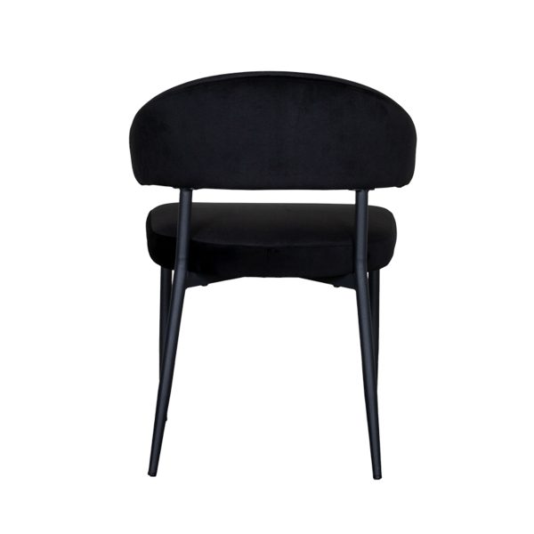 LABEL51 Eetkamerstoel Bliss - Zwart - Fluweel - Black Frame - Afbeelding 6