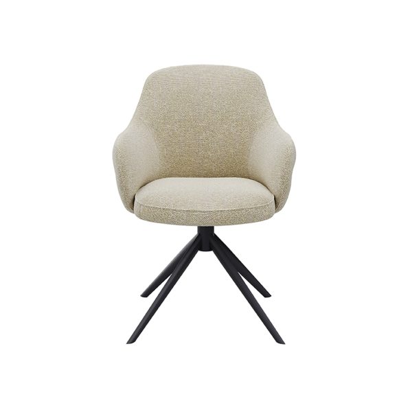 LABEL51 Eetkamerstoel Bern - Naturel - Boucle - Black Frame - Afbeelding 4