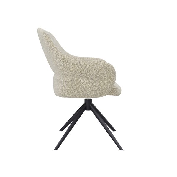LABEL51 Eetkamerstoel Bern - Naturel - Boucle - Black Frame - Afbeelding 5