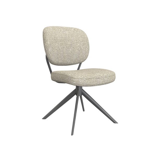 LABEL51 Eetkamerstoel Geneva - Naturel - Boucle - Black Frame - Afbeelding 3