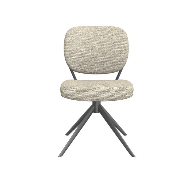 LABEL51 Eetkamerstoel Geneva - Naturel - Boucle - Black Frame - Afbeelding 4