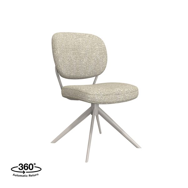 LABEL51 Eetkamerstoel Geneva - Naturel - Boucle - Taupe Frame - Afbeelding 3