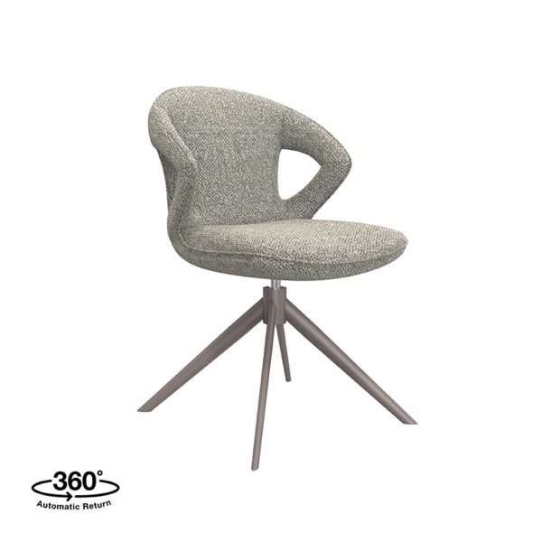 LABEL51 Eetkamerstoel Zurich - Truffel grijs - Boucle - Bronze Frame - Afbeelding 2