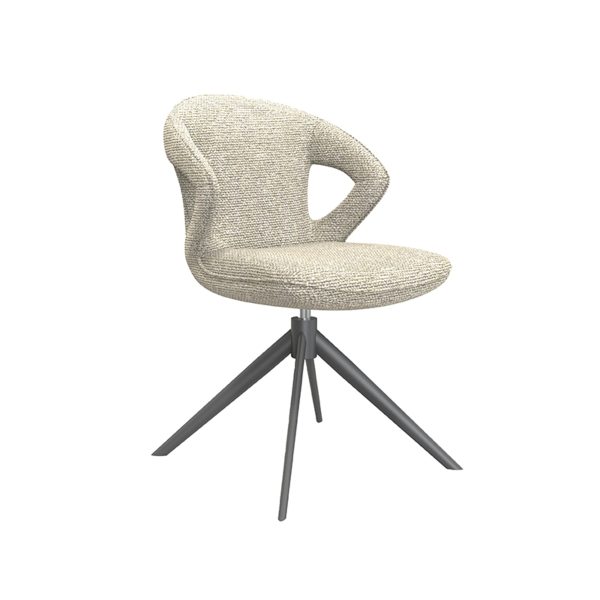LABEL51 Eetkamerstoel Zurich - Naturel - Boucle - Black Frame - Afbeelding 3