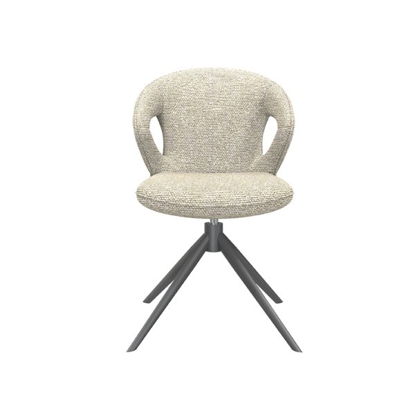 LABEL51 Eetkamerstoel Zurich - Naturel - Boucle - Black Frame - Afbeelding 4