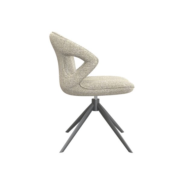 LABEL51 Eetkamerstoel Zurich - Naturel - Boucle - Black Frame - Afbeelding 5