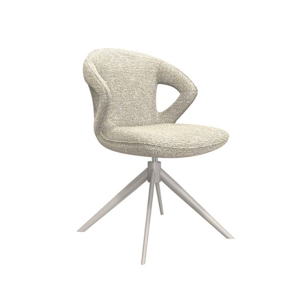 LABEL51 Eetkamerstoel Zurich - Naturel - Boucle - Taupe Frame - Afbeelding 4