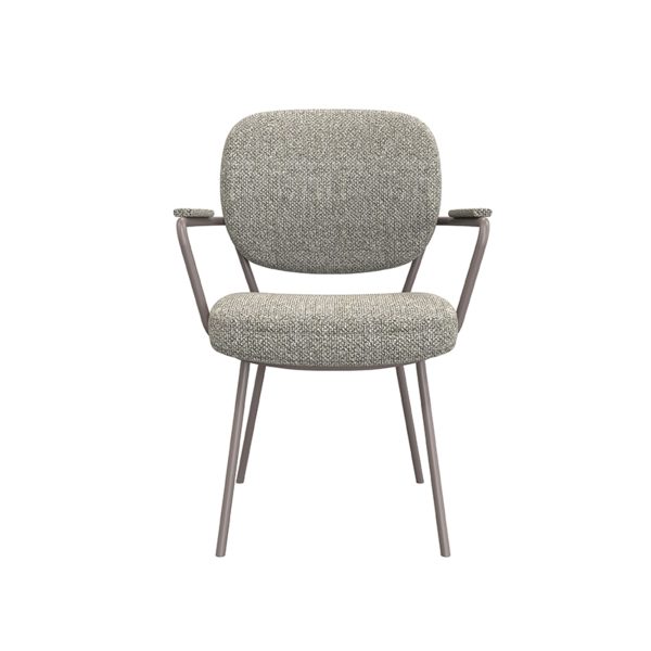 LABEL51 Eetkamerstoel Lausanne - Truffel grijs - Boucle - Bronze Frame - Afbeelding 3