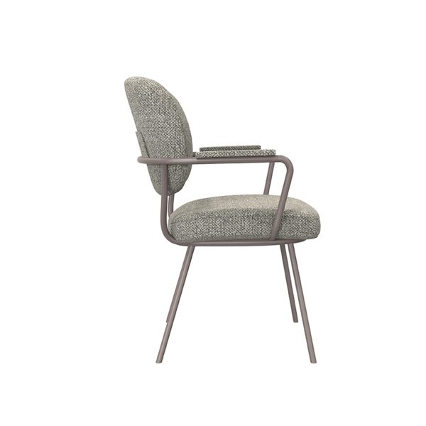 LABEL51 Eetkamerstoel Lausanne - Truffel grijs - Boucle - Bronze Frame - Afbeelding 4