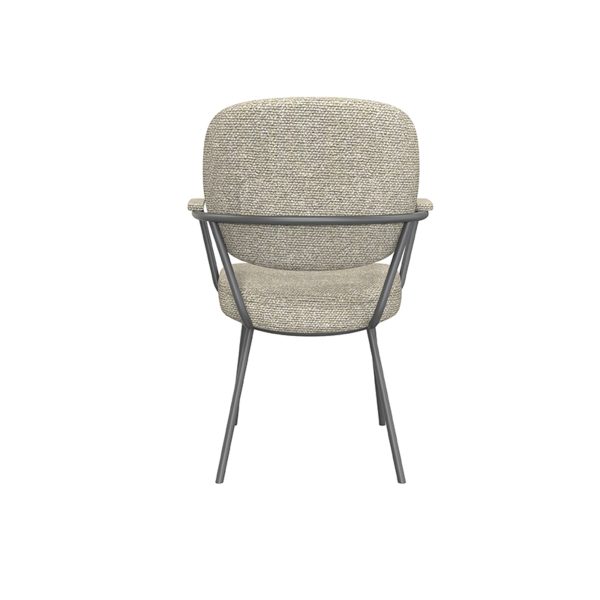 LABEL51 Eetkamerstoel Lausanne - Naturel - Boucle - Black Frame - Afbeelding 5