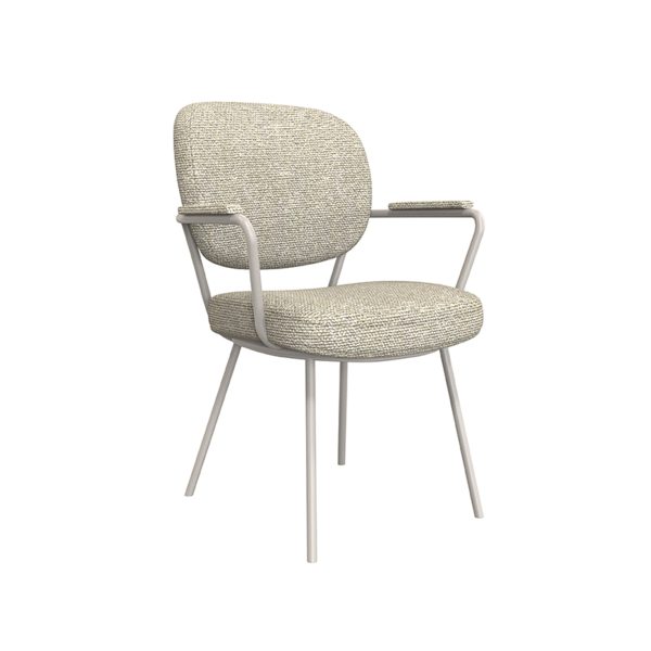 LABEL51 Eetkamerstoel Lausanne - Naturel - Boucle - Taupe Frame - Afbeelding 2