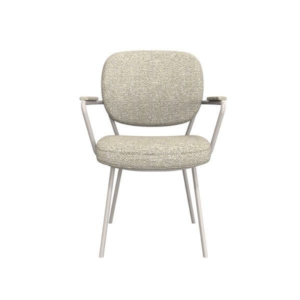 LABEL51 Eetkamerstoel Lausanne - Naturel - Boucle - Taupe Frame - Afbeelding 3