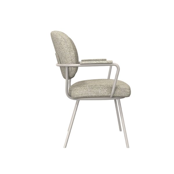 LABEL51 Eetkamerstoel Lausanne - Naturel - Boucle - Taupe Frame - Afbeelding 4