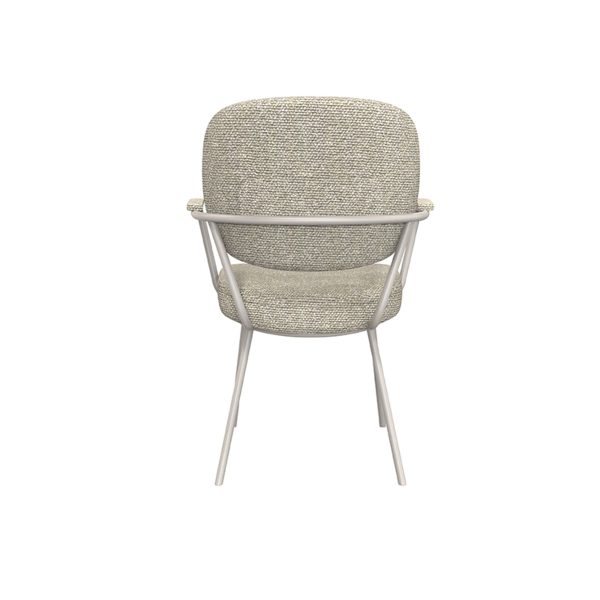 LABEL51 Eetkamerstoel Lausanne - Naturel - Boucle - Taupe Frame - Afbeelding 5