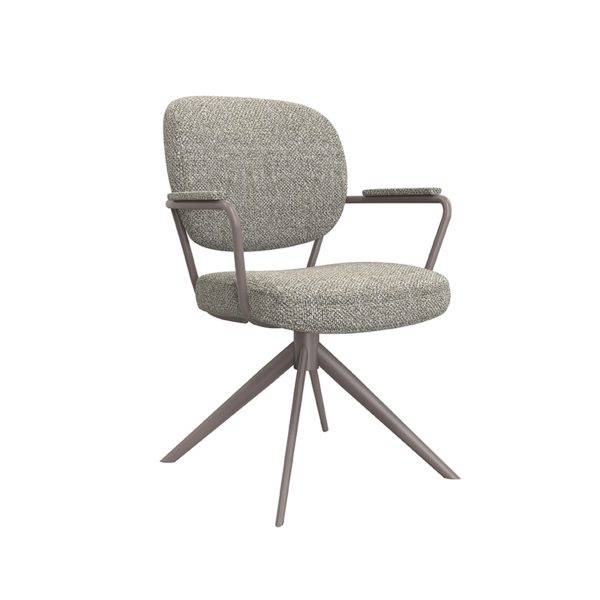 LABEL51 Eetkamerstoel Basel - Truffel grijs - Boucle - Bronze Frame - Afbeelding 3