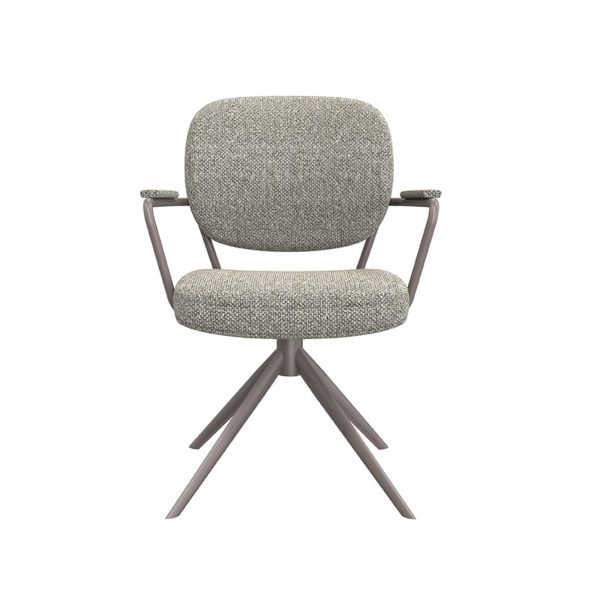 LABEL51 Eetkamerstoel Basel - Truffel grijs - Boucle - Bronze Frame - Afbeelding 4