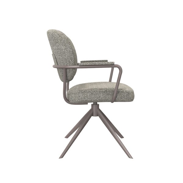 LABEL51 Eetkamerstoel Basel - Truffel grijs - Boucle - Bronze Frame - Afbeelding 5