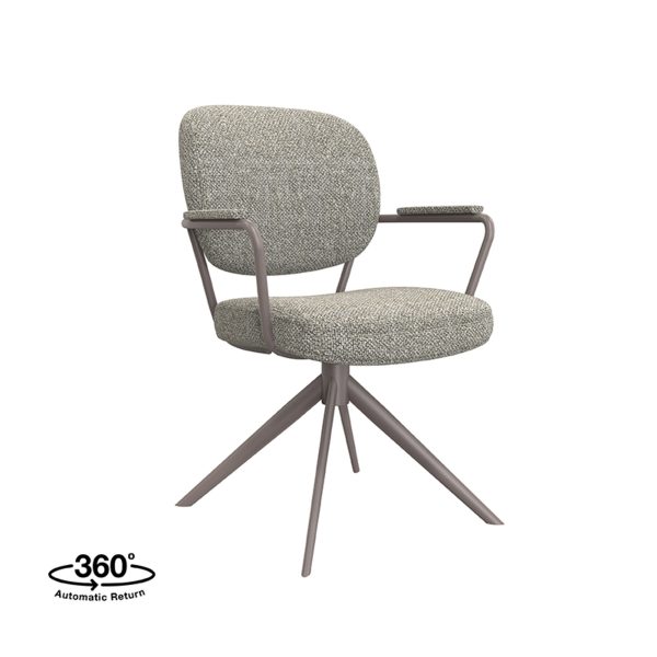 LABEL51 Eetkamerstoel Basel - Truffel grijs - Boucle - Bronze Frame - Afbeelding 2